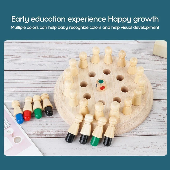 Wooden Stick Memory Chess Game Set Block Board Color Cognitive Game Kids Educational Toy - 6