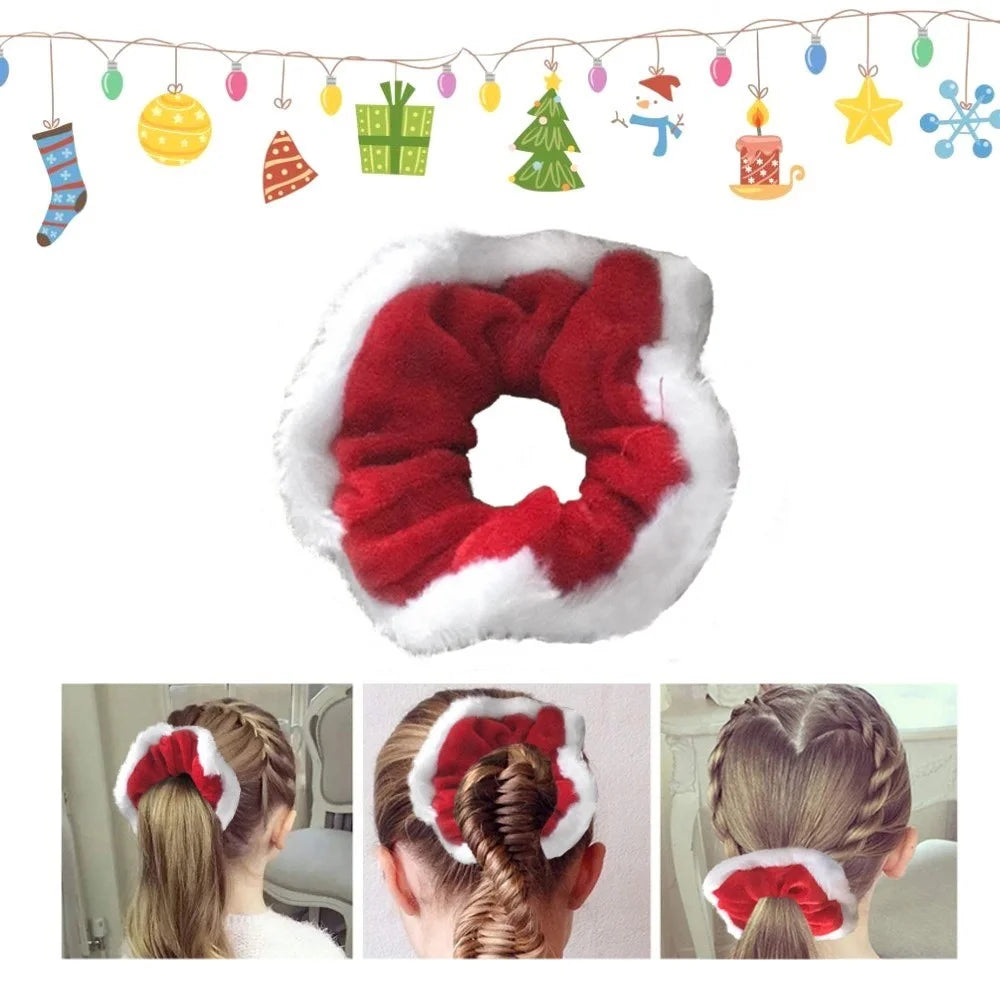 Hair Scrunchy Christmas Hair Band Elastic Hair Tie Ponytail Holder for Girls Women - 2