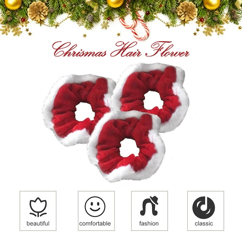 Hair Scrunchy Christmas Hair Band Elastic Hair Tie Ponytail Holder for Girls Women - 7