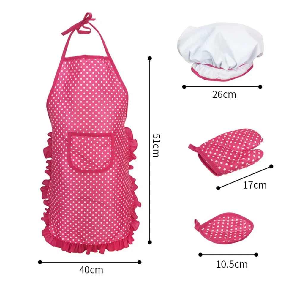11Pcs Apron Hat Set Cosplay Kitchen Costume Role Pretend for Boys Girls Toddler Role Play - 4