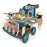 Kids Kitchen Shopping Cart Pretend Toddler Toys Play Kitchen Sink Toys Color Changing Funny Role Play Set with Light and Sound - Sky Blue - 1