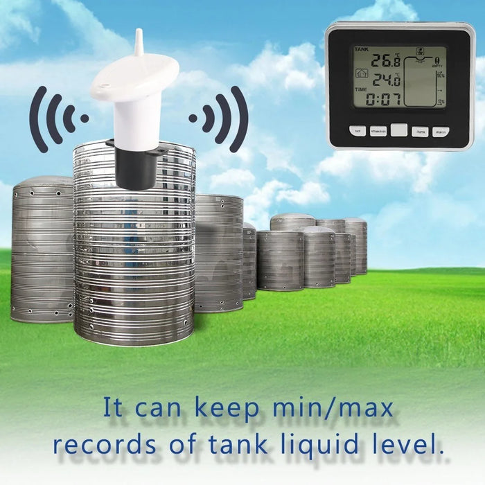 Water Level Sensor Transmitter Ultrasonic Water Tank Liquid Depth Level Meter Sensor with LCD Display - 2