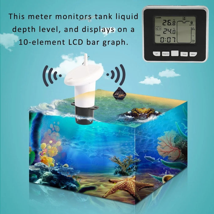 Water Level Sensor Transmitter Ultrasonic Water Tank Liquid Depth Level Meter Sensor with LCD Display - 5