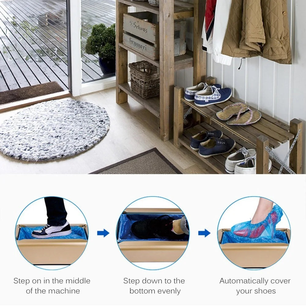 100Pcs / Pack Shoe Covers Anti-dust Waterproof Plastic Thick Disposable Shoe Covers for Shoe Cover Dispenser - 3