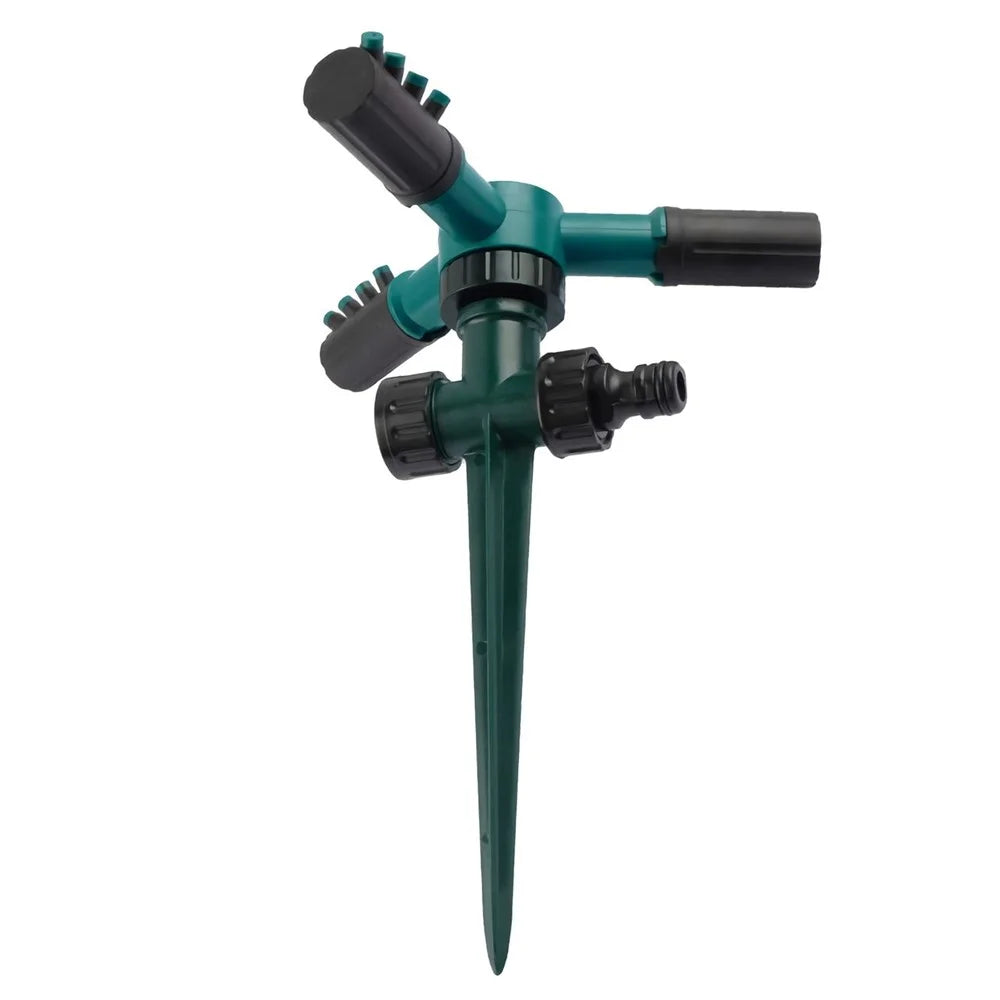 Garden Sprinkler Water Sprinkler Automatic 360-degree Rotating 3 Arms Sprayer Lawn Irrigation System with Plastic Ground Plug - 1