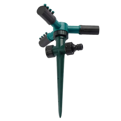 Garden Sprinkler Water Sprinkler Automatic 360-degree Rotating 3 Arms Sprayer Lawn Irrigation System with Plastic Ground Plug - 1