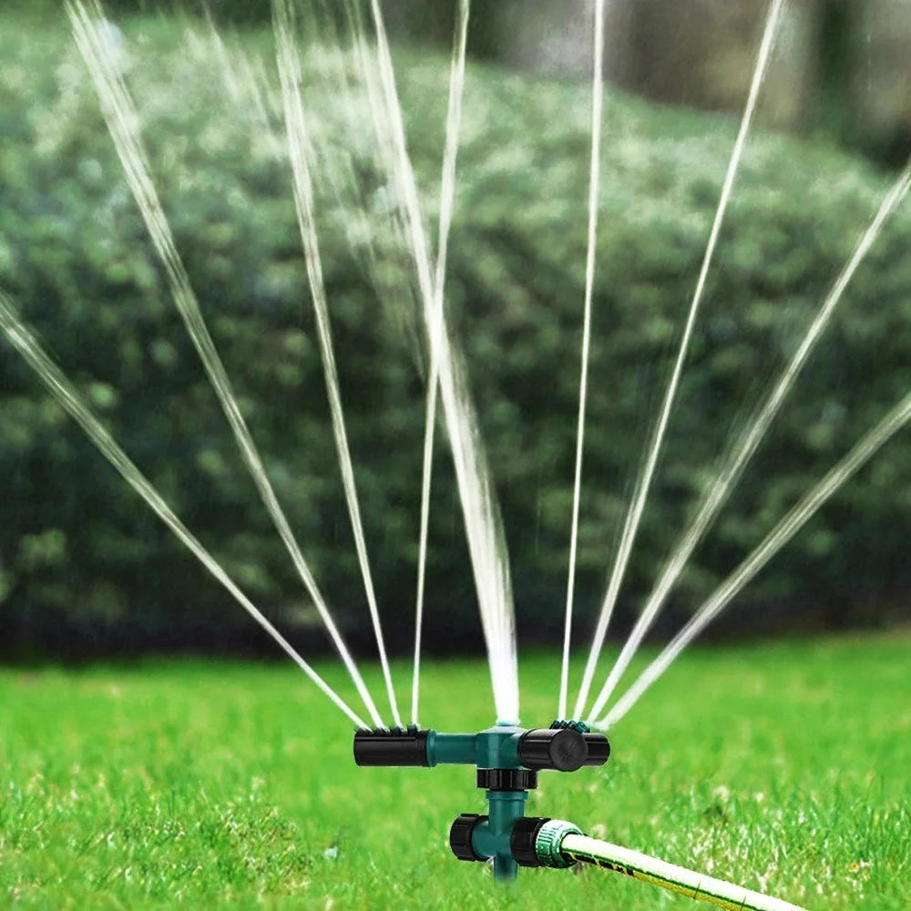 Garden Sprinkler Water Sprinkler Automatic 360-degree Rotating 3 Arms Sprayer Lawn Irrigation System with Plastic Ground Plug - 2