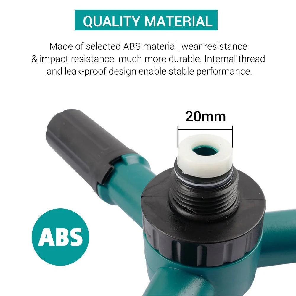 Garden Sprinkler Water Sprinkler Automatic 360-degree Rotating 3 Arms Sprayer Lawn Irrigation System with Plastic Ground Plug - 7