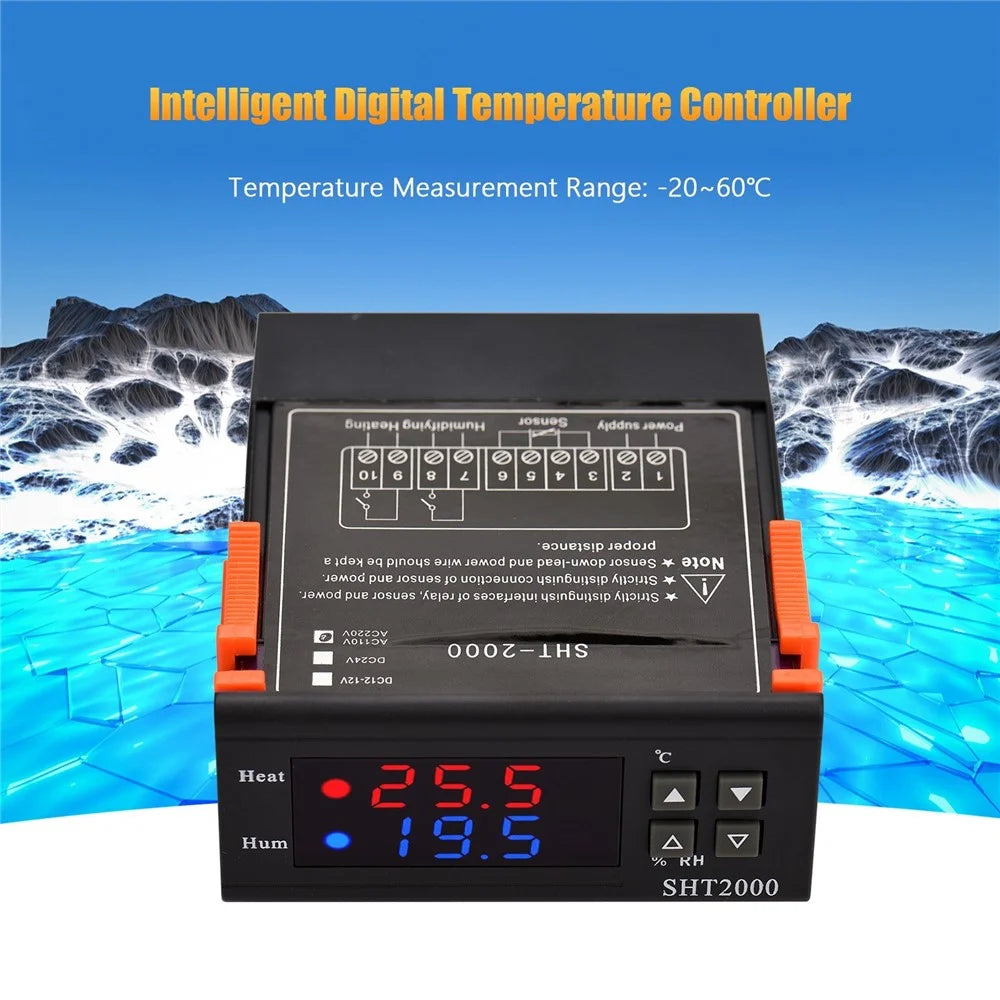 SHT2000 Digital Temperature Humidity Controller Intelligent Temperature Regulator AC 110-220V Refrigerator Thermostat - 6
