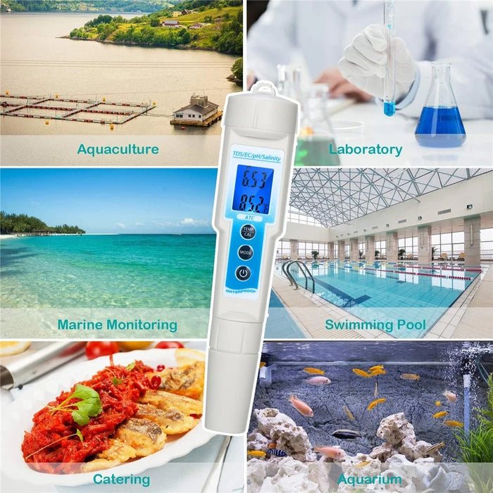 5 in 1 Ph Meter Waterproof Multi-Functional TDS / EC / Ph / Salinity / Temperature Meter Water Quality Tester - 3