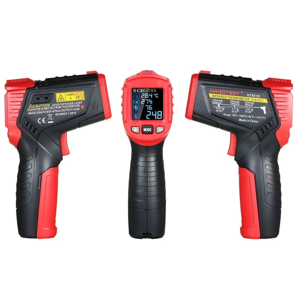 HABOTEST Multi-functional Non-contact Infrared Thermometer High Precision Temp Humidity Dew Point Temperature Meter for HVAC Automotive Mechanics Electricians - 5