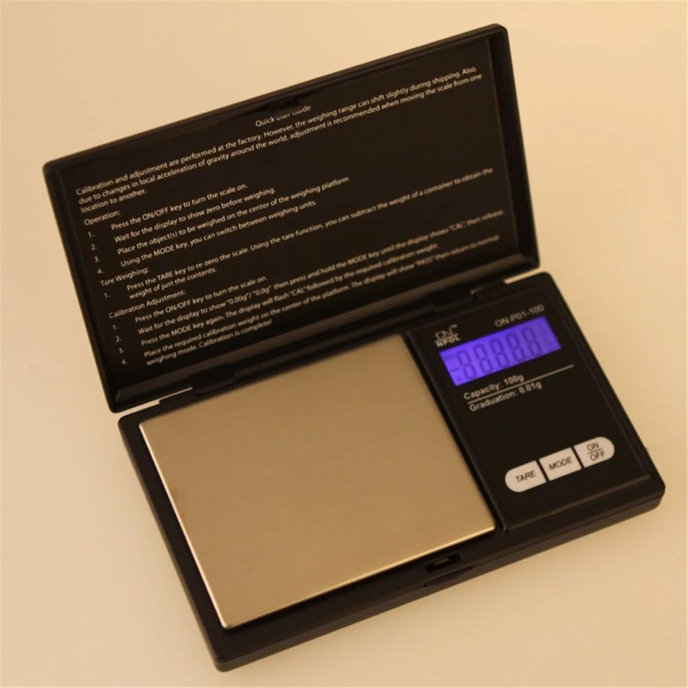 Portable Digital Kitchen Scale High Accuracy Jewelry Weight Measuring Tool 100 / 0.01G LCD Pocket Weighing Electronic Scales - 3