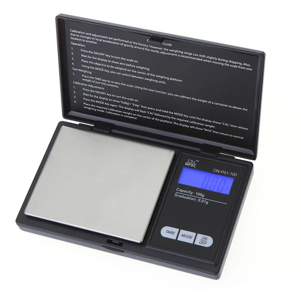 Portable Digital Kitchen Scale High Accuracy Jewelry Weight Measuring Tool 100 / 0.01G LCD Pocket Weighing Electronic Scales - 4