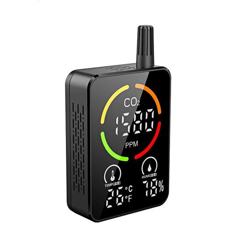 Indoor CO2 Monitor 3-in-1 Air Quality Monitor with CO2 / Temp / Humidity NDIR Sensor Carbon Dioxide Meter Alarm Detector - 1
