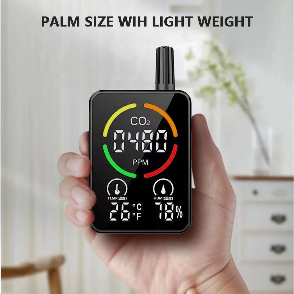 Indoor CO2 Monitor 3-in-1 Air Quality Monitor with CO2 / Temp / Humidity NDIR Sensor Carbon Dioxide Meter Alarm Detector - 3