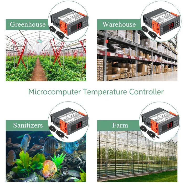 STC-8080A+ Digital Temperature Controller Refrigerator Thermostat Control Automatic Defrosting with NTC Sensor Probe 220V - 2