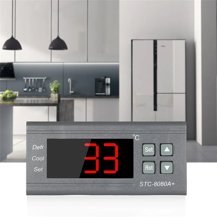 STC-8080A+ Digital Temperature Controller Refrigerator Thermostat Control Automatic Defrosting with NTC Sensor Probe 220V - 5