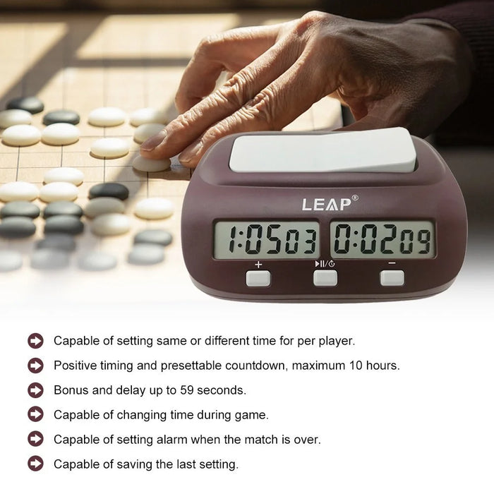 Portable 4 Buttons Design Digital Chess Clock Count Down Chess Timer with Alarm Electronic Board Game Bonus Competition Master Tournament - 7