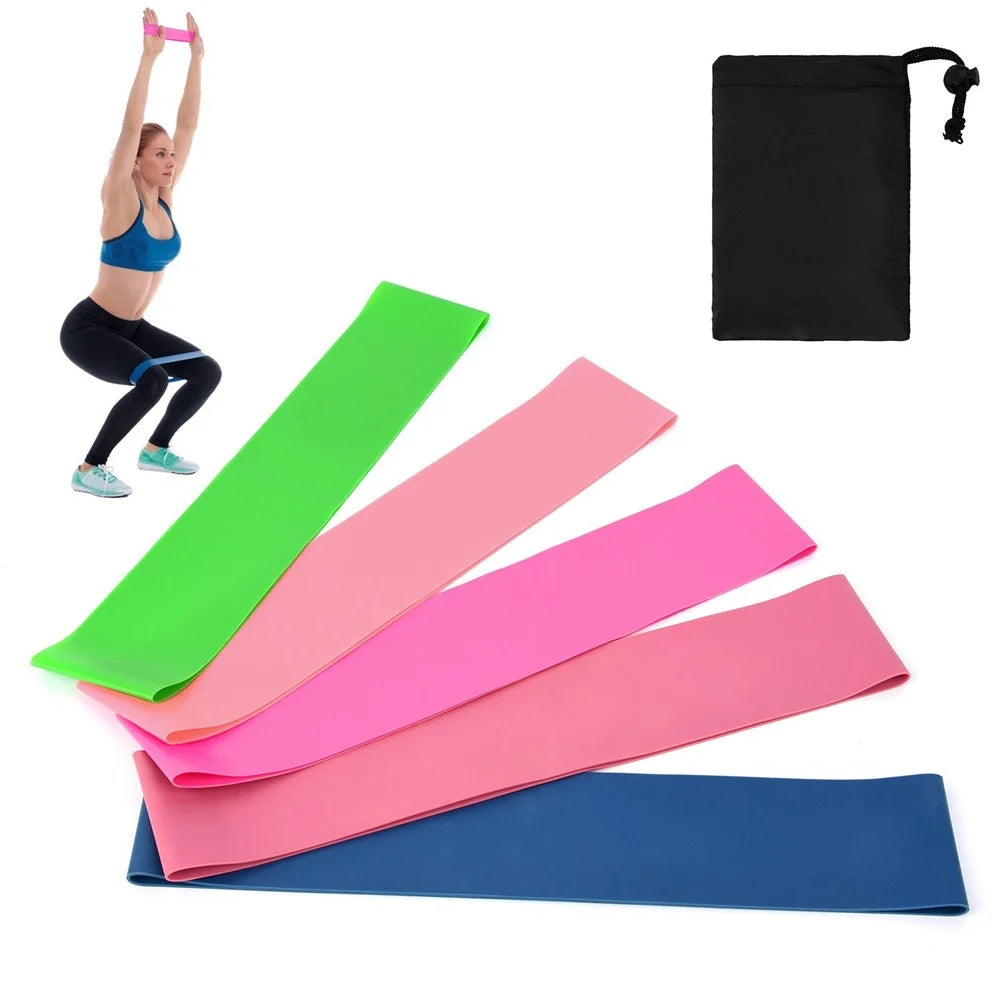 5Pcs Resistance Loop Exercise Bands Hip Booty Bands Home Workout Equipment for Strength Training, Stretching, Booty Building - 1