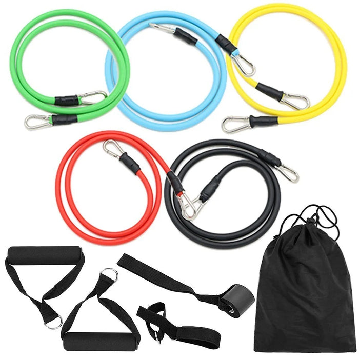 11Pcs Resistance Band Set Fitness Workout Bands with Handles, Door Anchor, Ankle Strap for Heavy Resistance Training Physical Therapy Shape Body - 6