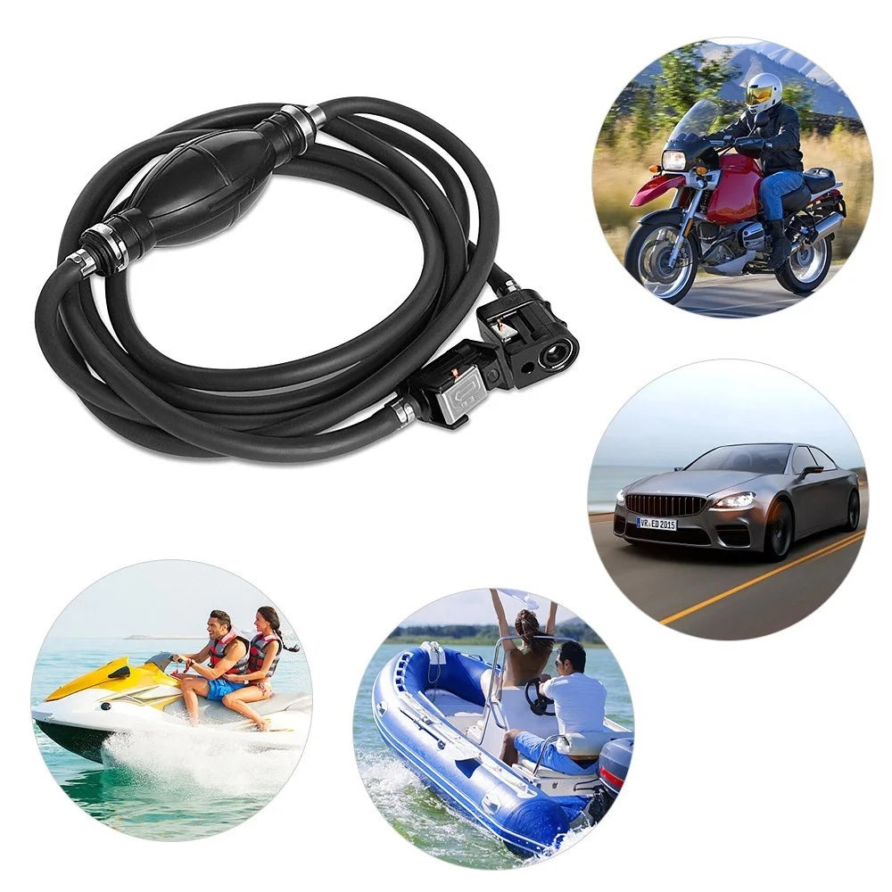 300cm Boat Fuel Line with Hand Pump Connectors Boat Motor Fuel Hose Compatible with Outboard Motors Up to 85hp - 3