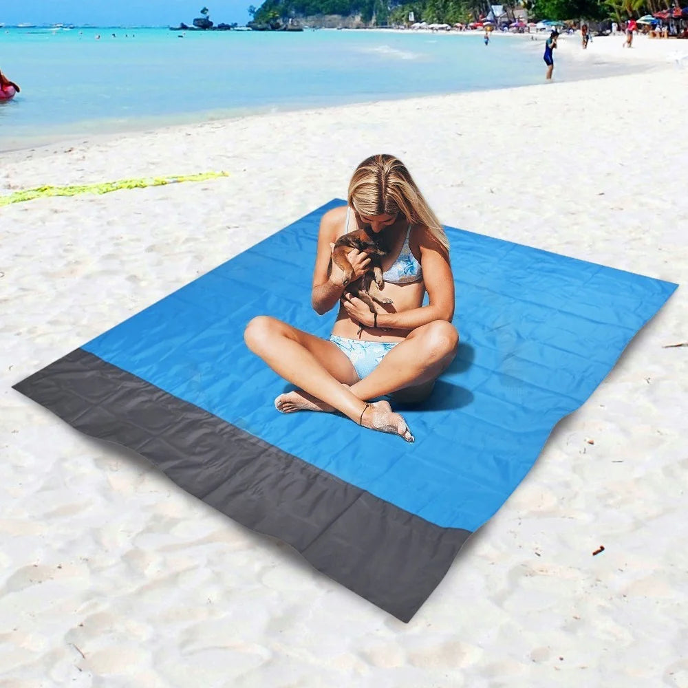 Beach Blanket Sandproof Beach Mat Quick Drying Portable Picnic Sheet for Outdoor Travel - 1.4 x 2m - 4