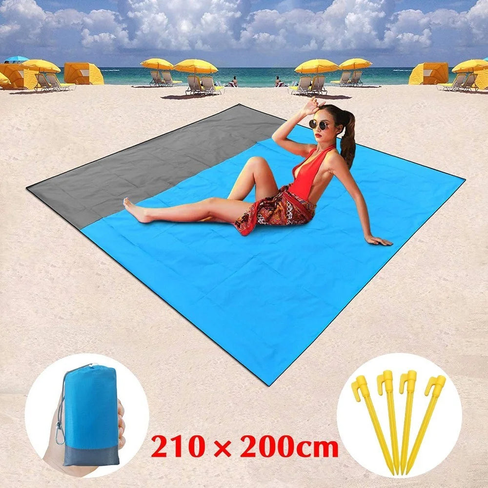 Beach Blanket Sandproof Beach Mat Quick Drying Portable Picnic Sheet for Outdoor Travel - 1.4 x 2m - 6