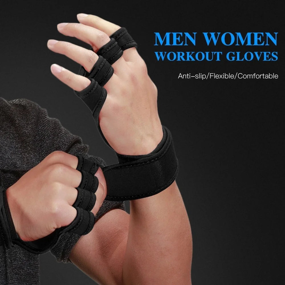1 Pair Sports Ventilated Workout Gloves Lifting Pads Hand Protector with Integrated Wrist Wraps for Weight Lifting, Training, Fitness, Exercise - Red / Size: L - 6