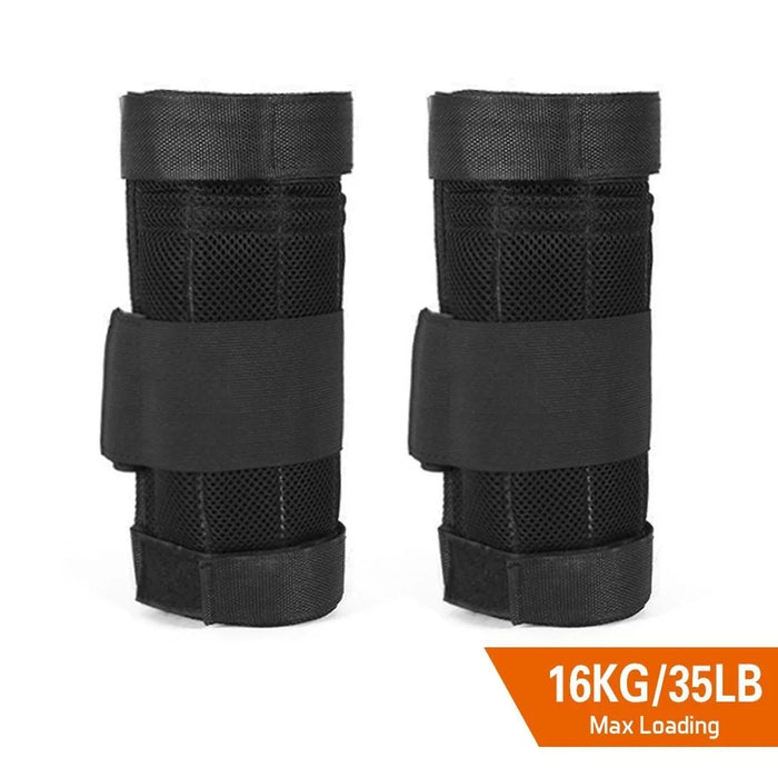 2 Packs Adjustable Ankle Weights Max Loading 16kg Modularized Leg Weight Straps for Yoga, Walking, Running, Aerobics (Empty) - 5