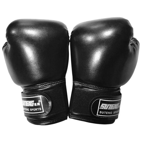 SUTENG 1Pair Kids Boxing Gloves Youth Boxing Training Gloves Kids Kickboxing Sparring MMA Gloves for Child Age 3-10 Years - Black - 1