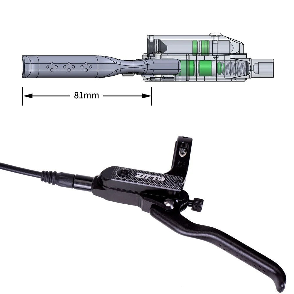 ZTTO M840 1Pair Four-Piston Oil Brake Oil Disc Road Aluminium Alloy Bike Mountain Bike Hydraulic Disc Brake - Black - 5