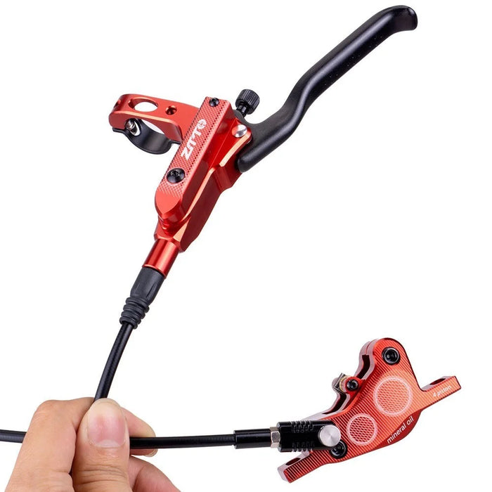 ZTTO M840 1Pair Four-Piston Oil Brake Oil Disc Road Aluminium Alloy Bike Mountain Bike Hydraulic Disc Brake - Black - 6