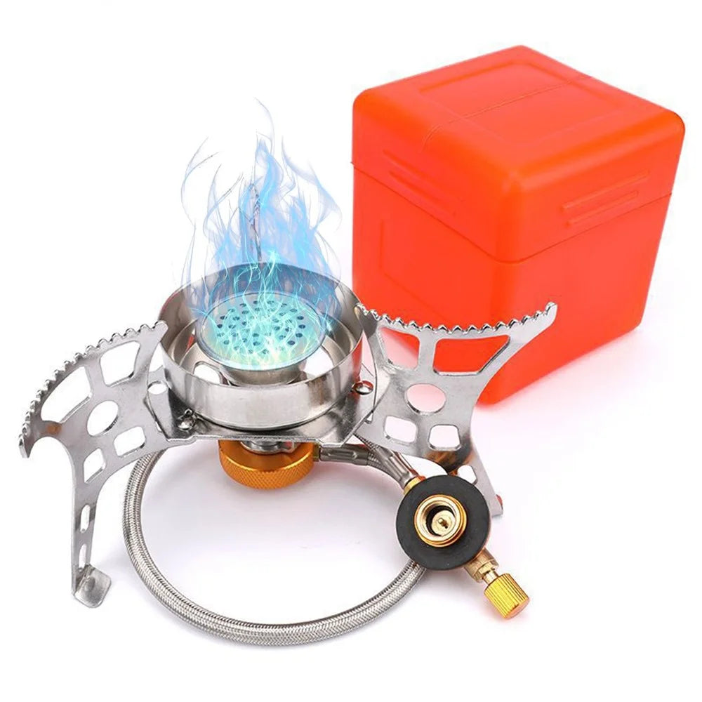 Windproof Camp Stove Split Gas Cooker Portable Manual Ignition Stove Burner for Outdoor Backpacking Hiking - 1