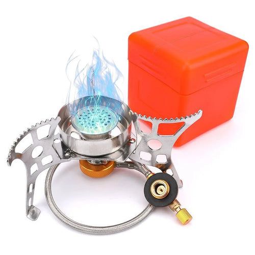 Windproof Camp Stove Split Gas Cooker Portable Manual Ignition Stove Burner for Outdoor Backpacking Hiking - 1