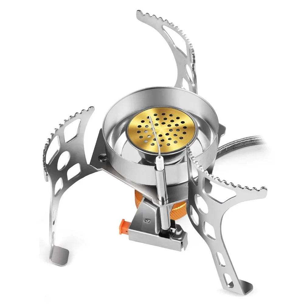 Windproof Camp Stove Split Gas Cooker Portable Manual Ignition Stove Burner for Outdoor Backpacking Hiking - 2