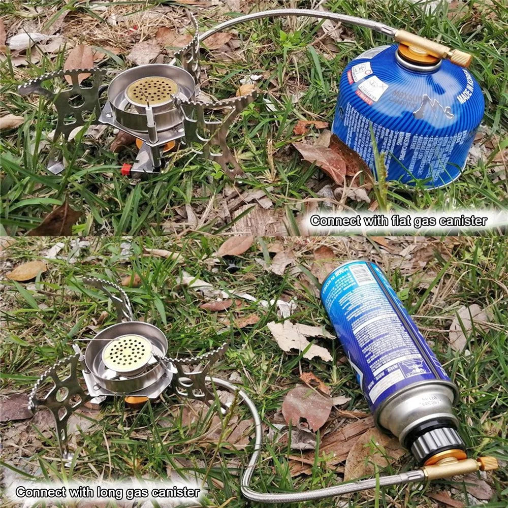 Windproof Camp Stove Split Gas Cooker Portable Manual Ignition Stove Burner for Outdoor Backpacking Hiking - 3