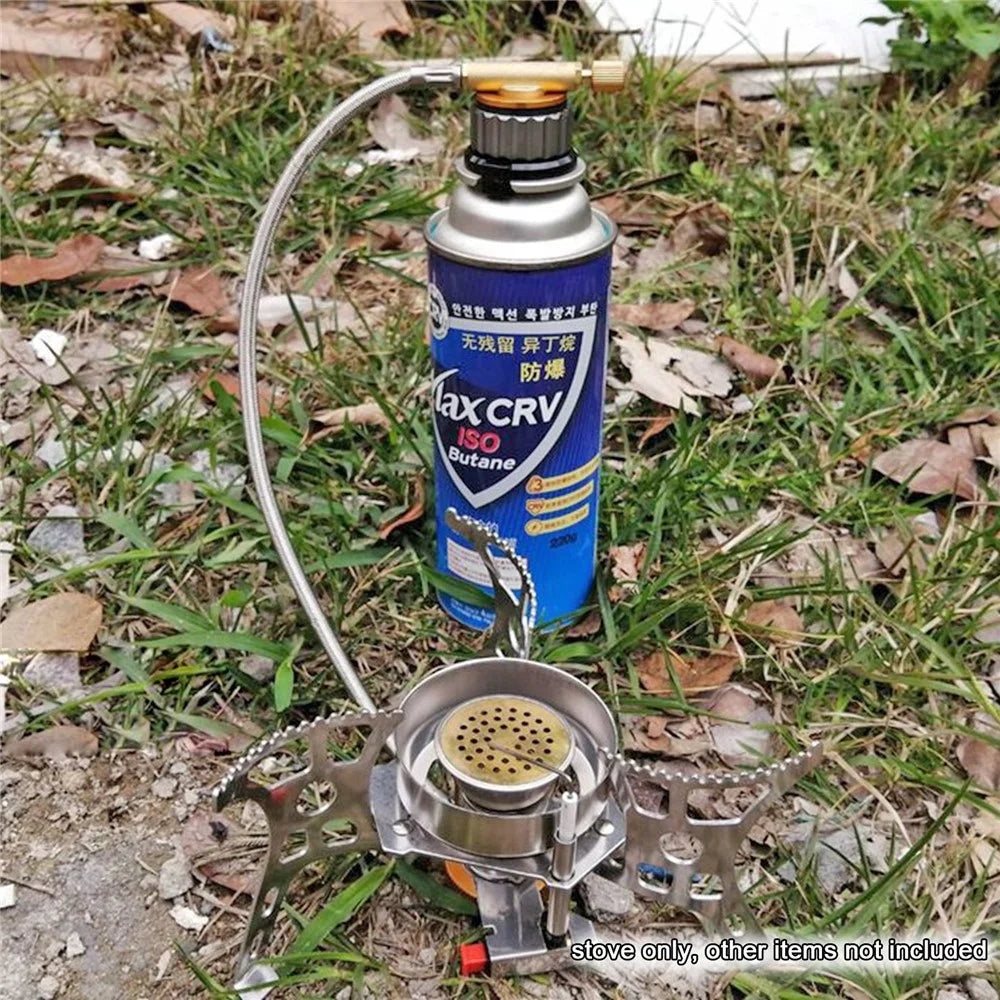 Windproof Camp Stove Split Gas Cooker Portable Manual Ignition Stove Burner for Outdoor Backpacking Hiking - 5