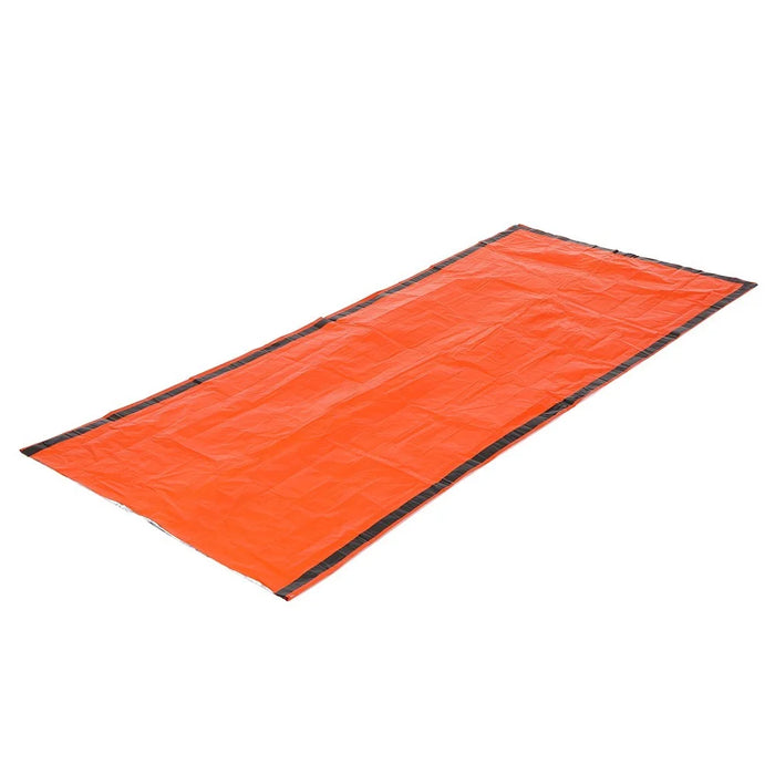 2 PCS Emergency Blanket with Compression Sack Lightweight Water-resistant Portable Sleeping Bag for Camping Travel Hiking - Orange - 7