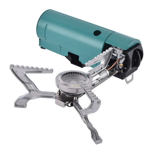 BRS 2670W Camp Stove Butane Gas Stove with Storage Pouch Folding Gas Furnace for Outdoor Hiking Cooking - Green - 1