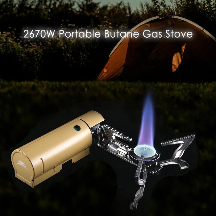 BRS 2670W Camp Stove Butane Gas Stove with Storage Pouch Folding Gas Furnace for Outdoor Hiking Cooking - Green - 4