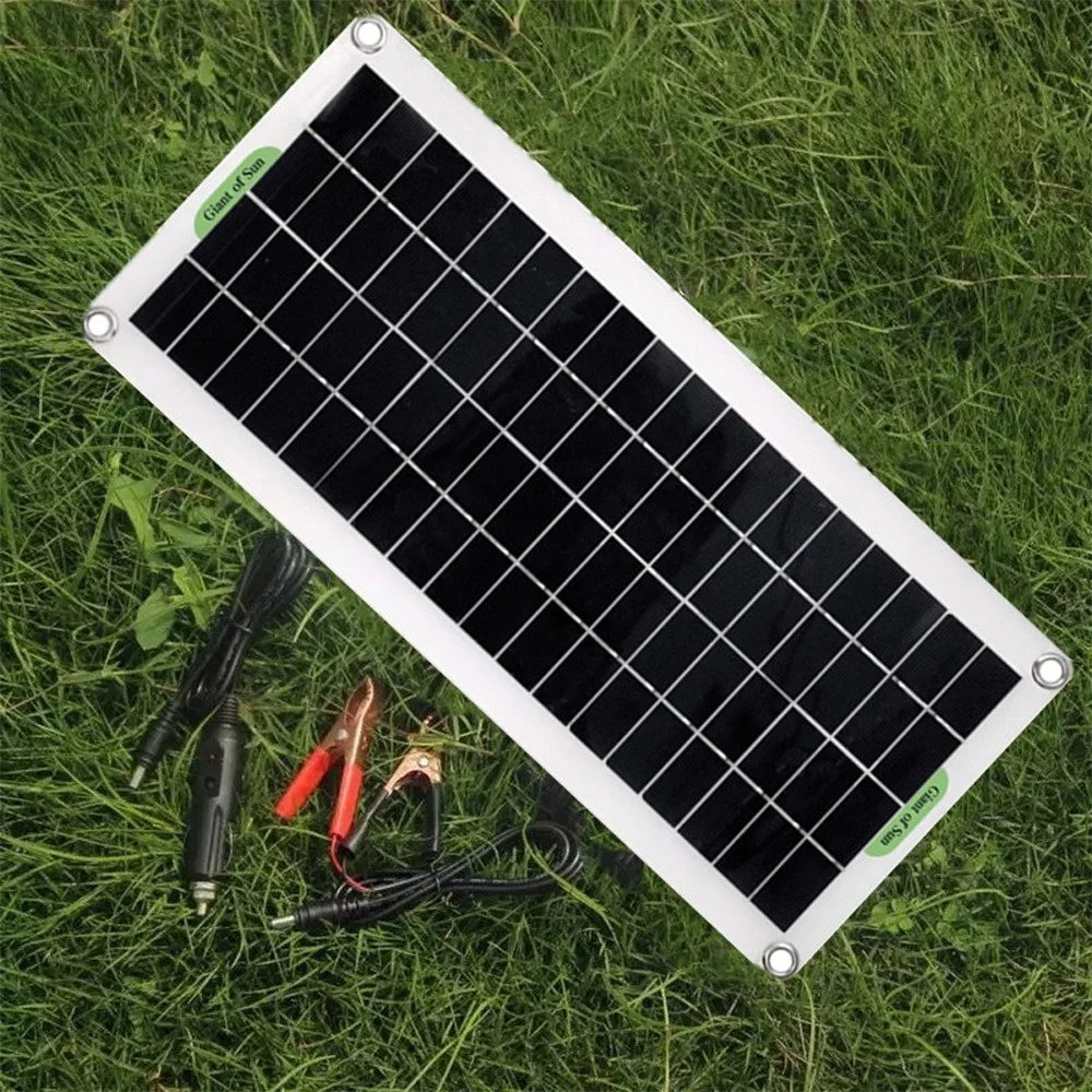 30W Portable Solar Panel Polycrystalline Solar Charge Controller for Car Marine Boat Outdoor Camping - 2