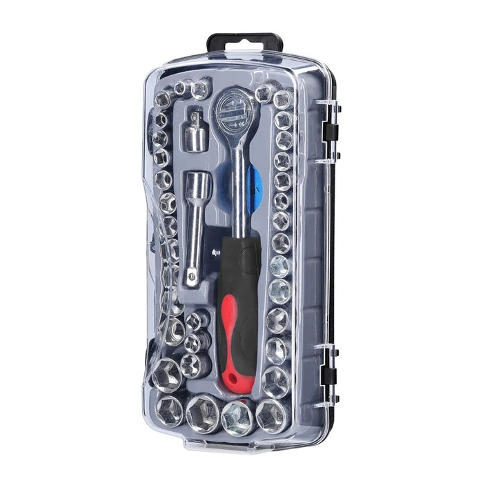 40Pcs Drive Socket Set Hexagonal Socket Ratchet Wrench Set Motorcycle Bicycle Automotive Repair Household Hardware Tools - 4