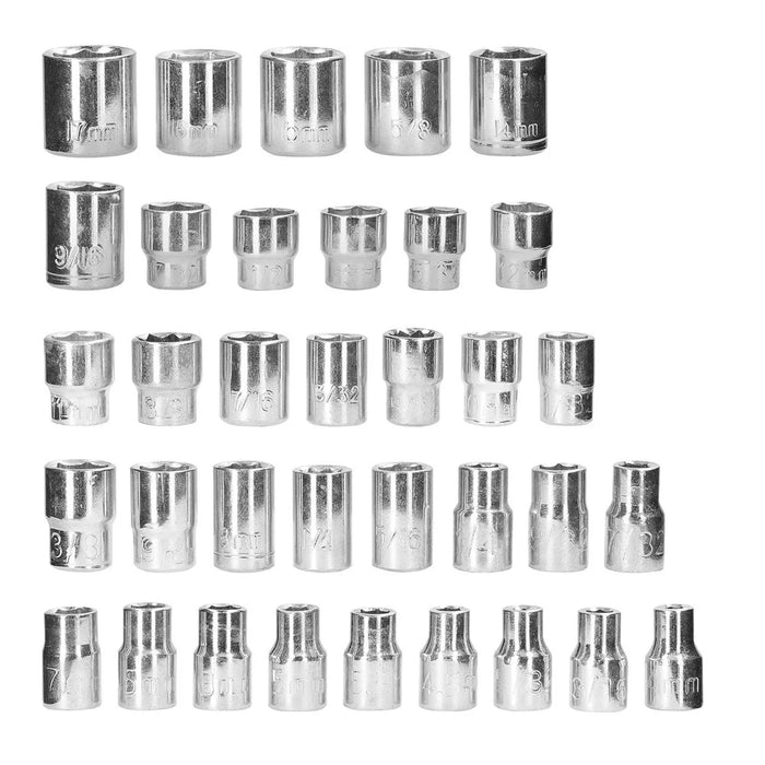40Pcs Drive Socket Set Hexagonal Socket Ratchet Wrench Set Motorcycle Bicycle Automotive Repair Household Hardware Tools - 5