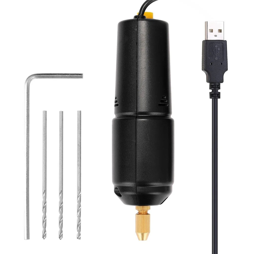Z-U36 Mini Electric Drill USB 5V Power Handheld Drill Bits Puncher Rotary Tool DIY Grinding Tool for Jewelry Crafting PCB Resin - 1