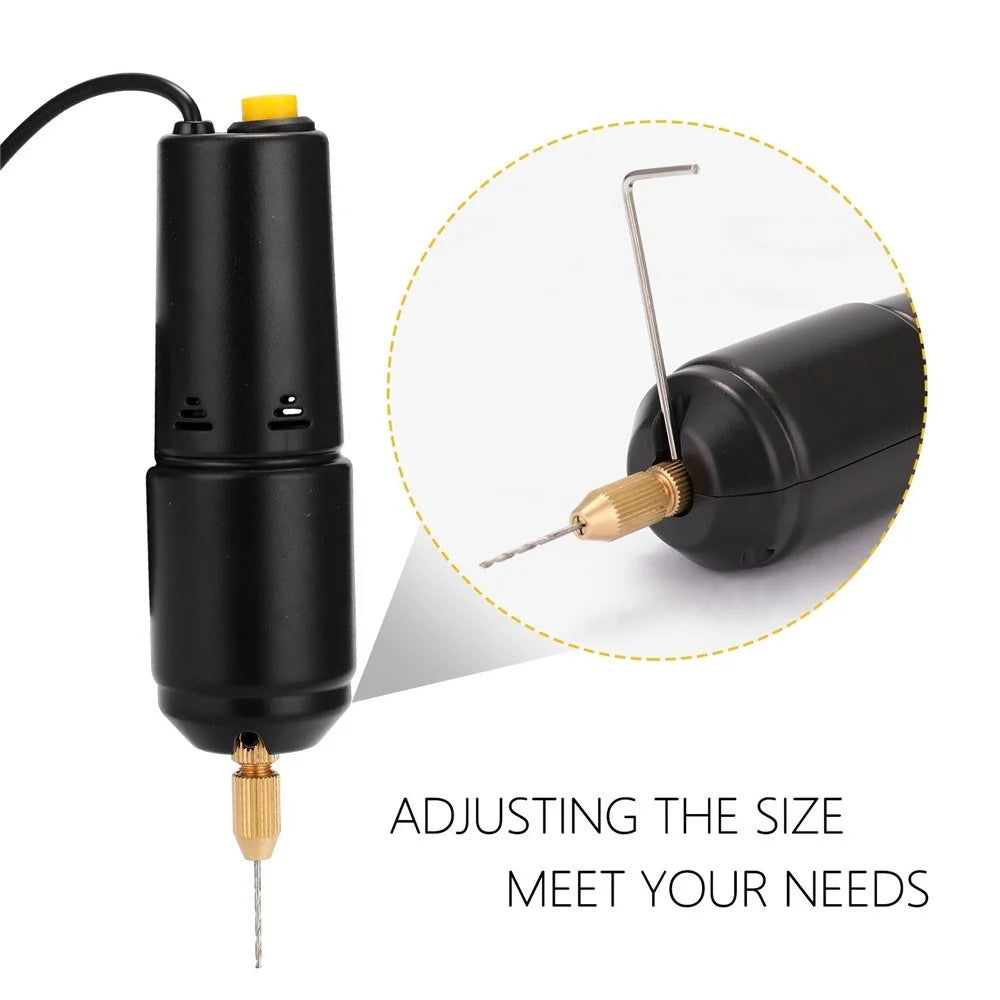 Z-U36 Mini Electric Drill USB 5V Power Handheld Drill Bits Puncher Rotary Tool DIY Grinding Tool for Jewelry Crafting PCB Resin - 4