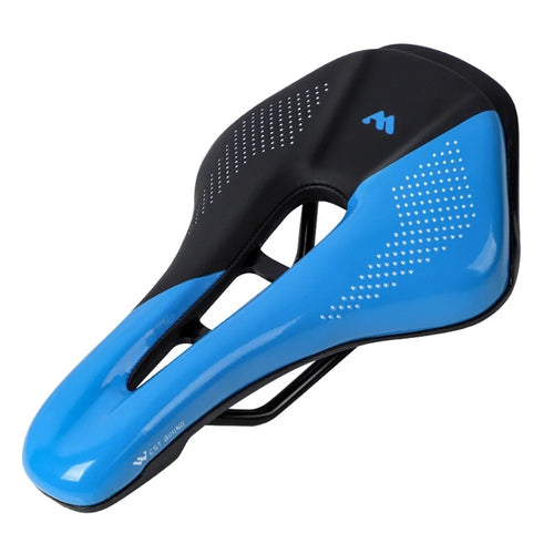 WEST BIKING Bike Saddle Bicycle Saddle Replacement  Soft PU Leather Hollow Seat Cushion for MTB Mountain Bike Road Bike - Black / Blue - 1