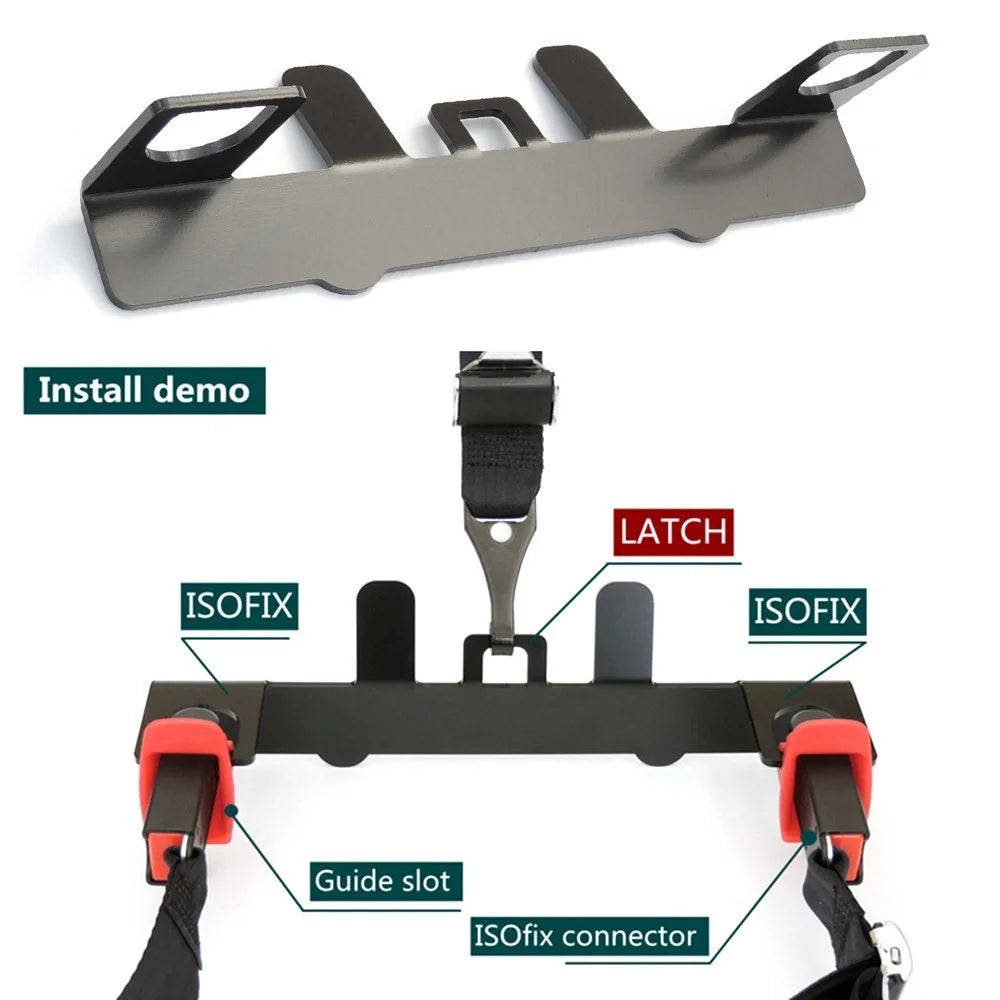 Car Child Seat Universal Restraint Anchor Mounting Kit for ISOFIX Belt Connector Steel Latch Interface Bracket - 4