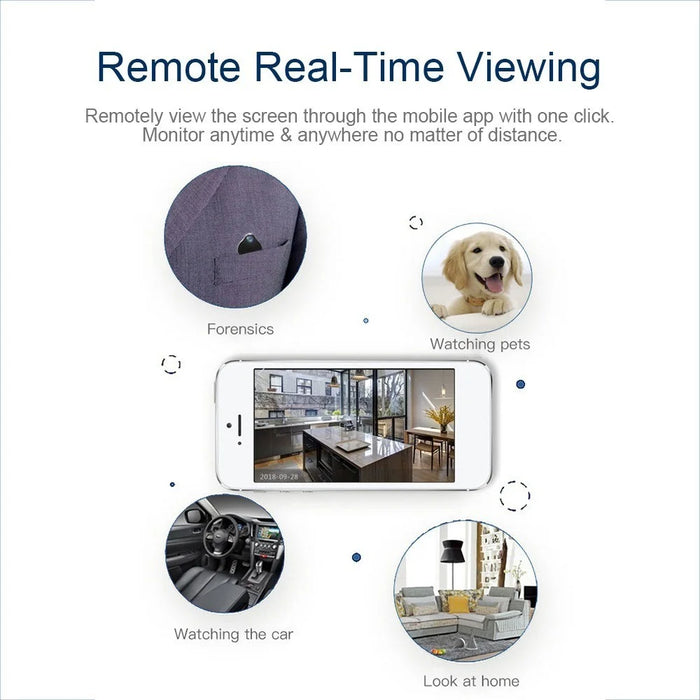Mini Body WiFi Camera Wearable Hidden Spy Cam 1080P HD Night Vision Camera Indoor Covert Security Camera for Home and Office - 5