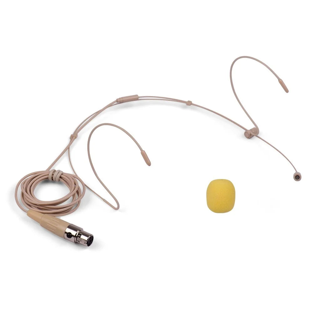 Foldable Headset Microphone Condenser Double Over Ear Earset Headworn Mic 4-pin Mini XLR Plug for Wireless System Bodypack Transmitter - Type 4 - 1