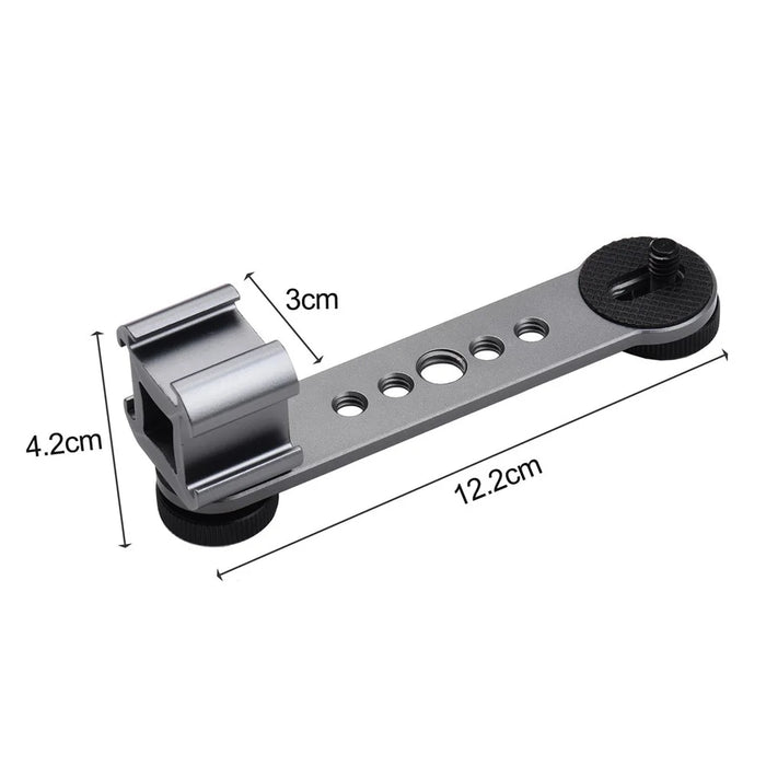 Camera Cold Shoe Extension Bar Mount Triple Universal Cold Shoe Flash Bracket with 1 / 4-inch and 3 / 8-inch Thread - 2